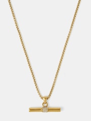 Accessorize nerūsējošā tērauda T veida kuba ķēdītes kaklarota - Attēls 2 no 2