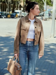 Beige Suedette Western Shacket - Image 2 of 6