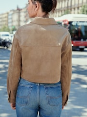 Beige Suedette Western Shacket - Image 3 of 6