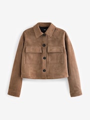 Beige Suedette Western Shacket - Image 5 of 6