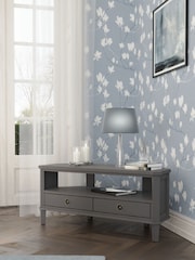 Laura Ashley Pale Charcoal Henshaw 2 Drawer Corner TV Stand - Image 1 of 5