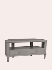Laura Ashley Pale Charcoal Henshaw 2 Drawer Corner TV Stand - Image 3 of 5