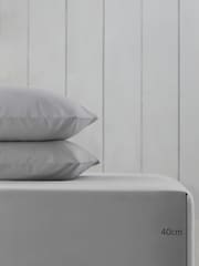 Grey Silver Cotton Rich Extra Deep Fitted Sheet - Image 2 of 2