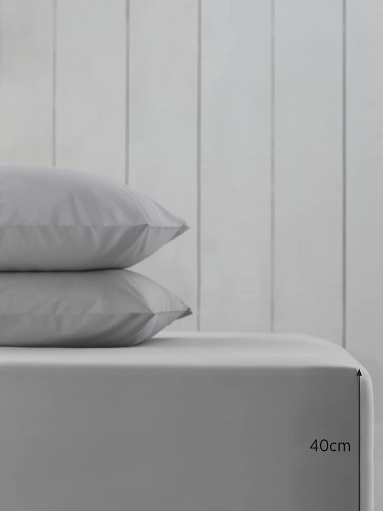 Grey Silver Cotton Rich Extra Deep Fitted Sheet - Image 2 of 2