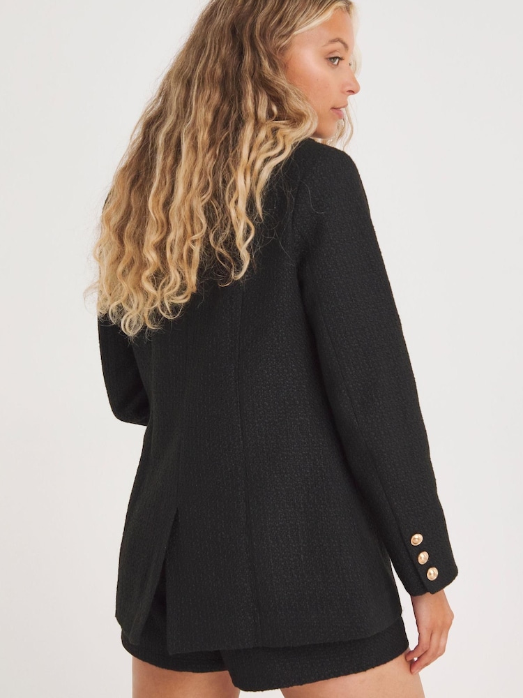Simply Be Black Bouclé Blazer - Image 2 of 4