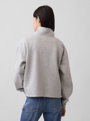 Gri - Pulover Henley supradimensionat Gap Vintage Soft - Imaginea 3 din 5