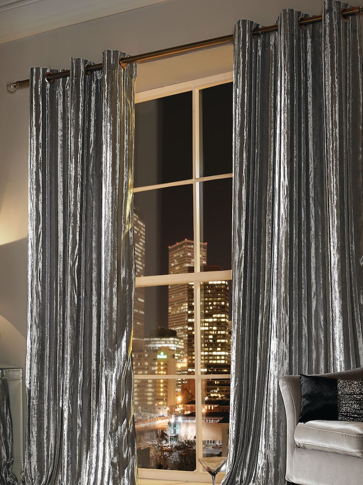 Ashley Wilde Silver Eyelet Curtains - Image 1 of 1
