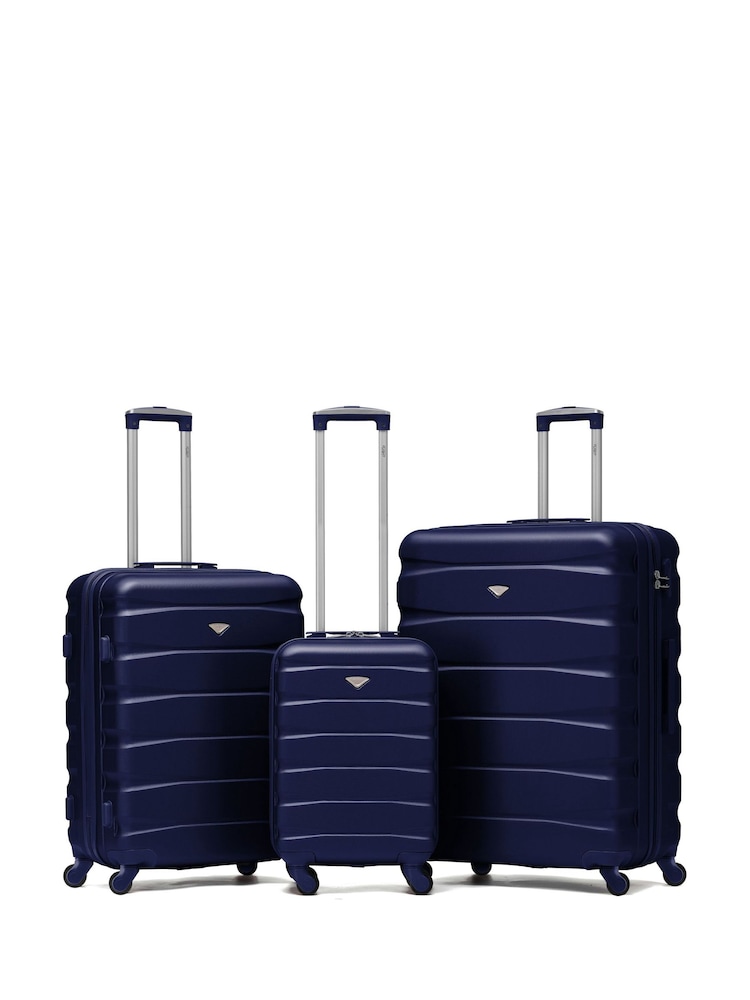 Mornarica - Flight Knight Hardcase velik karirast; s karirastim vzorcem in Suitcases and Cabin Case Set of 3 - Slika 1 iz 7