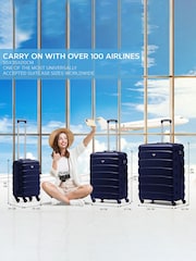 Mornarica - Flight Knight Hardcase velik karirast; s karirastim vzorcem in Suitcases and Cabin Case Set of 3 - Slika 2 iz 7