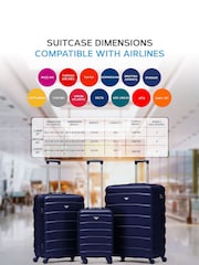 Mornarica - Flight Knight Hardcase velik karirast; s karirastim vzorcem in Suitcases and Cabin Case Set of 3 - Slika 3 iz 7