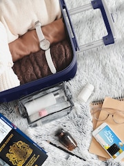 Mornarica - Flight Knight Hardcase velik karirast; s karirastim vzorcem in Suitcases and Cabin Case Set of 3 - Slika 6 iz 7