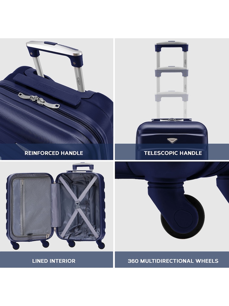 Flight Knight Navy Hardcase Large Check In Suitcases And Cabin Case Set Of 3 - Image 6 of 6 Flight Knight Navy Hardcase Large Check In Suitcases And Cabin Case Set Of 3 - Image 6 of 6