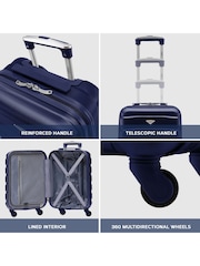 Mornarica - Flight Knight Hardcase velik karirast; s karirastim vzorcem in Suitcases and Cabin Case Set of 3 - Slika 7 iz 7