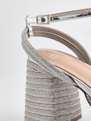 Silver Forever Comfort® Jewel Bling Platform Heels - Image 10 of 11
