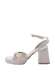 Silver Forever Comfort® Jewel Bling Platform Heels - Image 7 of 11