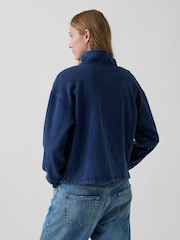 Albastru - Pulover Henley supradimensionat Gap Vintage Soft - Imaginea 2 din 5