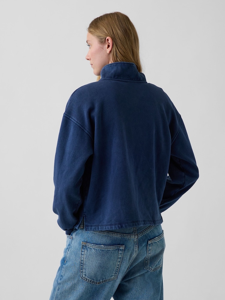 Albastru - Pulover Henley supradimensionat Gap Vintage Soft - Imaginea 2 din 5 Albastru - Pulover Henley supradimensionat Gap Vintage Soft - Imaginea 2 din 5