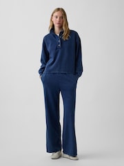 Albastru - Pulover Henley supradimensionat Gap Vintage Soft - Imaginea 4 din 5