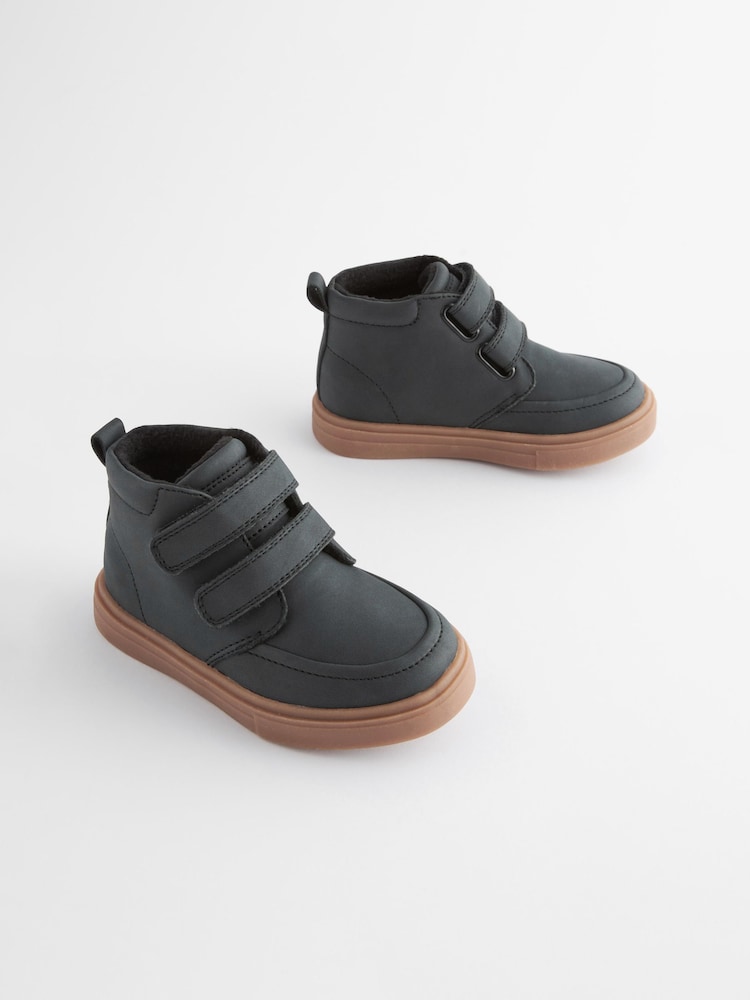 Black with Gum Sole Standard Fit (F) Warm Lined Touch Fastening Boots - Image 1 of 6