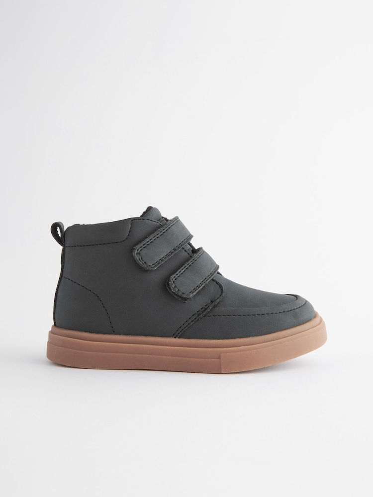 Black with Gum Sole Standard Fit (F) Warm Lined Touch Fastening Boots - Image 2 of 6