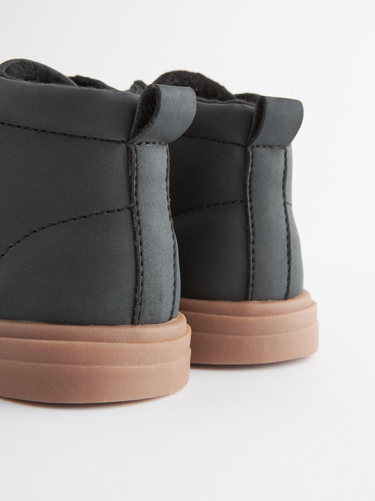 Black with Gum Sole Standard Fit (F) Warm Lined Touch Fastening Boots - Image 6 of 6