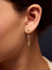Серьги-подвески с авантюрином Accessorize 14кт - Изображение 1 2