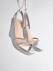 Silver Forever Comfort® Jewel Bling Wedges Heels - Image 11 of 11