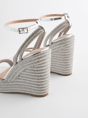 Silver Forever Comfort® Jewel Bling Wedges Heels - Image 7 of 11