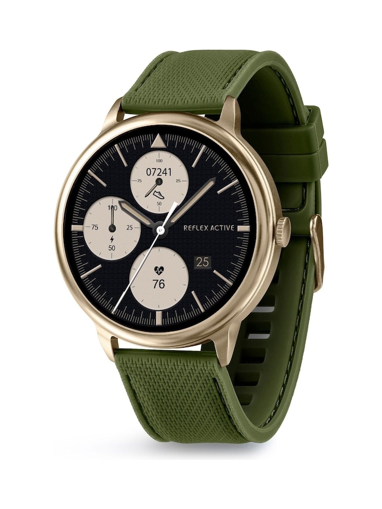 Peers Hardy Green Reflex Active Spectra Khaki Silicone Strap Smart Watch - Image 1 of 8 Peers Hardy Green Reflex Active Spectra Khaki Silicone Strap Smart Watch - Image 1 of 8