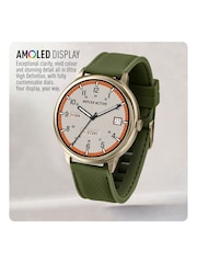 Peers Hardy Green Reflex Active Spectra Khaki Silicone Strap Smart Watch - Image 2 of 8