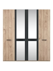 Wiemann Oak Jenson Matt and Mirror Semi Fitted 4 Door Wardrobe - Image 2 of 2