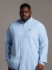 Lyle & Scott Blue Plus Size Oxford Short 100% Cotton Shirt - Image 1 of 4