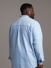 Lyle & Scott Blue Plus Size Oxford Short 100% Cotton Shirt - Image 2 of 4