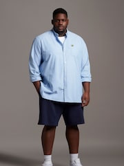 Lyle & Scott Blue Plus Size Oxford Short 100% Cotton Shirt - Image 3 of 4