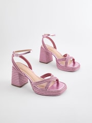 Pink Forever Comfort® Jewel Bling Platform Heels - Image 1 of 6