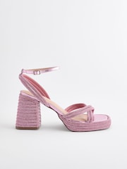 Pink Forever Comfort® Jewel Bling Platform Heels - Image 2 of 6