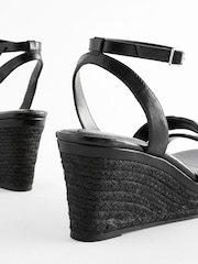 Black Standard/Wide Fit Forever Comfort® Double Strap Wedges - Image 3 of 5