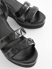 Black Standard/Wide Fit Forever Comfort® Double Strap Wedges - Image 4 of 5