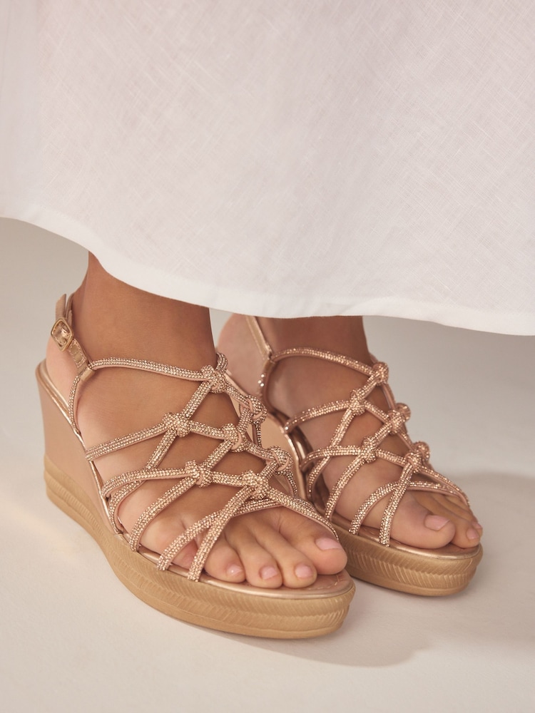 Rose Gold Forever Comfort® Jewel Knot Wedges - Image 3 of 9