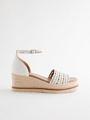 White Forever Comfort® Lasercut Espadrilles Wedges - Image 5 of 8