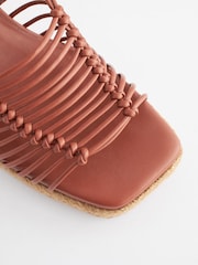 Tan Brown Forever Comfort® Square Toe Espadrille Wedges - Image 9 of 9