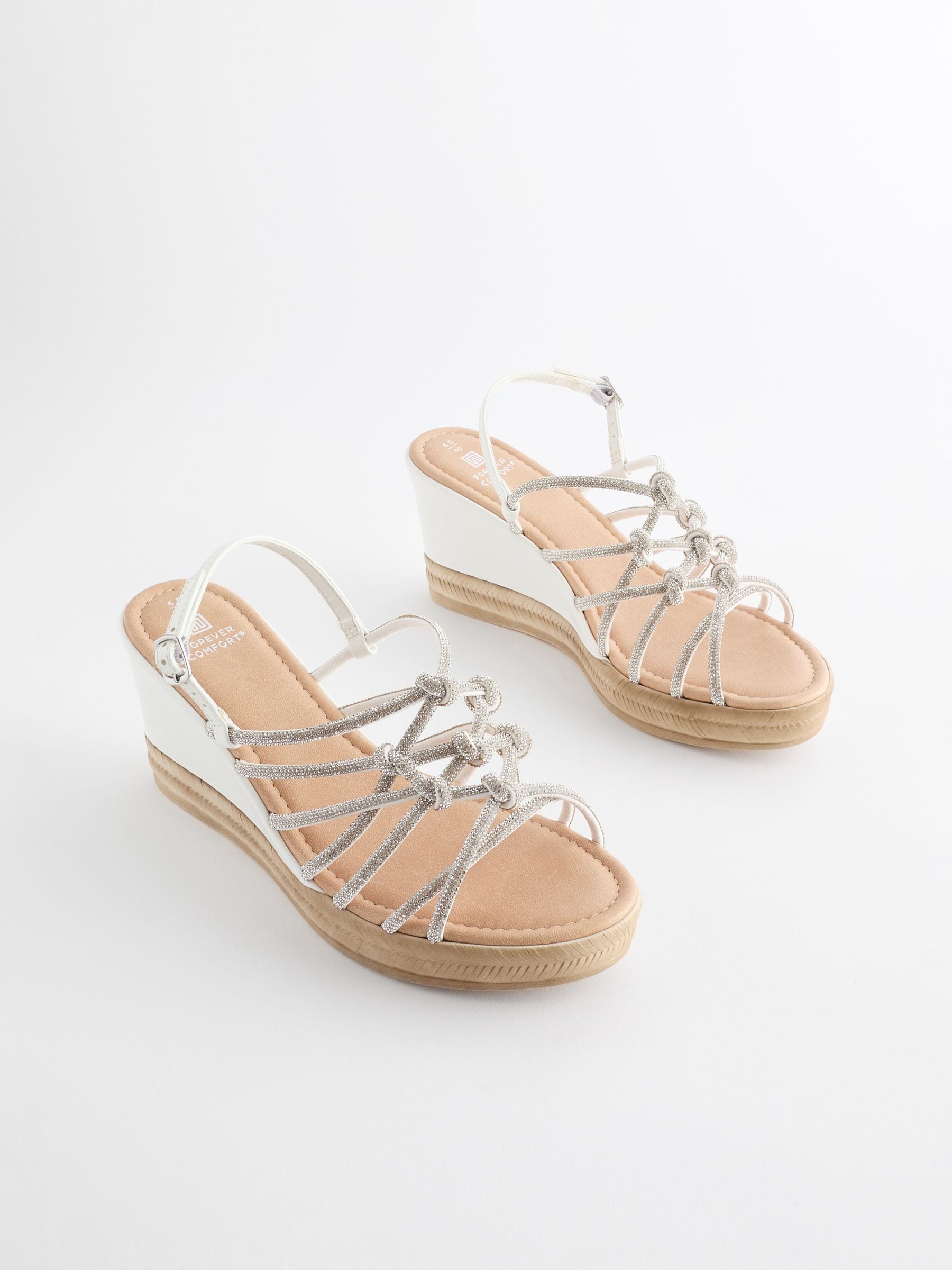 Silver wedge shoes uk shop