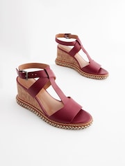 Burgundy Forever Comfort® Leather T Bar Wedges - Image 4 of 8