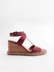 Burgundy Forever Comfort® Leather T Bar Wedges - Image 5 of 8