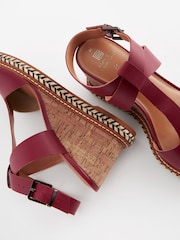 Burgundy Forever Comfort® Leather T Bar Wedges - Image 6 of 8