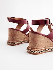 Burgundy Forever Comfort® Leather T Bar Wedges - Image 7 of 8