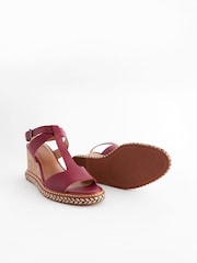 Burgundy Forever Comfort® Leather T Bar Wedges - Image 8 of 8