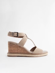Sand Forever Comfort® Leather T Bar Wedges - Image 2 of 5