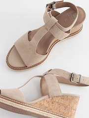 Sand Forever Comfort® Leather T Bar Wedges - Image 4 of 5