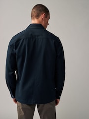 Navy Blue Twill Chore Shacket Overshirt - Image 3 of 10